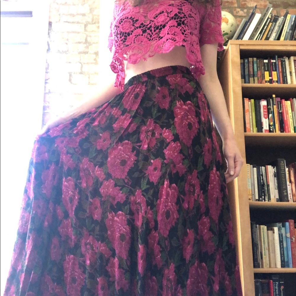 Reversable floral and paisley skirt